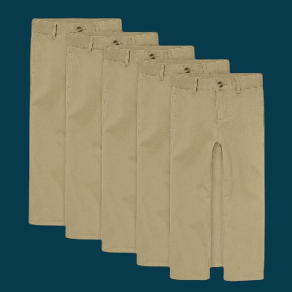The Children's Place Stretch Chino Pants 4 Pack Size 20H Husky School Uniform